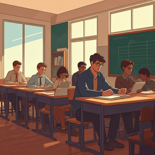 A person looking confused at an Arabic text book.